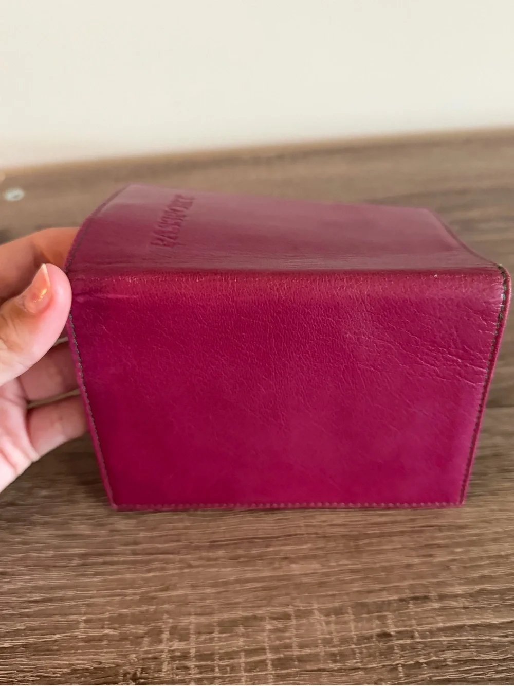 Tusk Fuchsia Siam Goatskin Leather Passport Cover